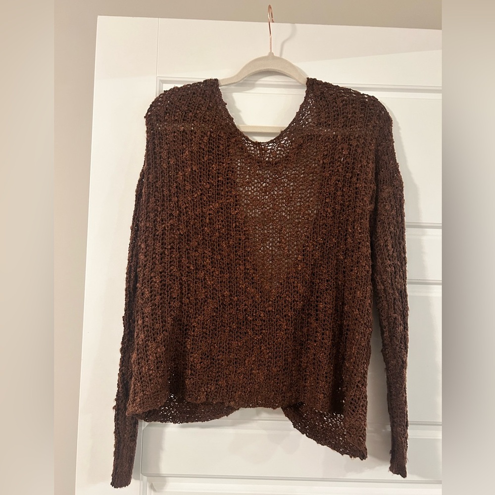 Altar’d State Brown Twisted Open Back Sweater Size Small/Medium